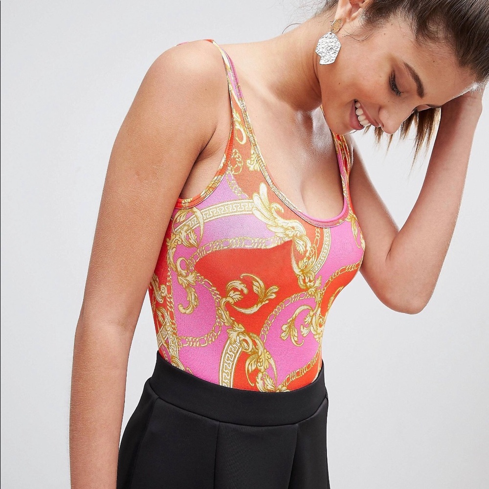 Bodysuit in chain mail print
